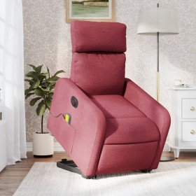 Sillón de masaje elevable eléctrico tela rojo tinto en Sillones | Comprar online en Foru.es