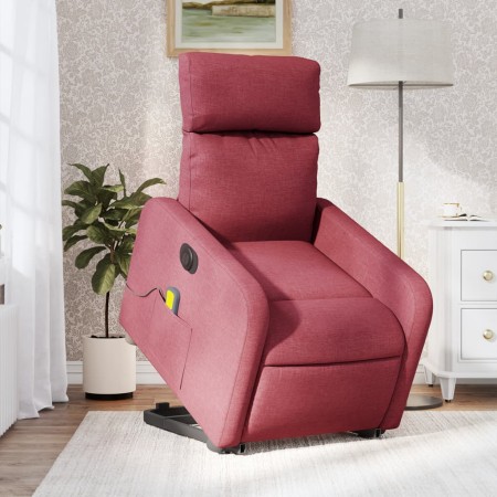 Sillón de masaje elevable eléctrico tela rojo tinto en Sillones | Comprar online en Foru.es