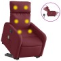 Sillón de masaje elevable eléctrico tela rojo tinto en Sillones | Comprar online en Foru.es