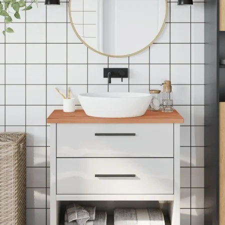 Badezimmerarbeitsplatte aus massivem Buchenholz, 80 x 40 x 2,5 cm von , Arbeitsplatten - Ref: Foro24-356001, Preis: 52,33 €, ...