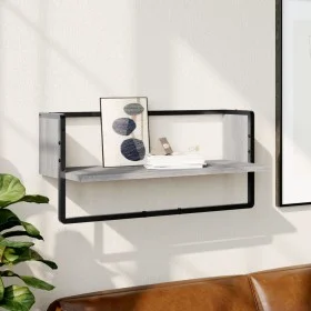 Estante de pared con barra gris Sonoma 65x25x30 cm de , Estantes y estanterías - Ref: Foro24-836291, Precio: 21,33 €, Descuen...