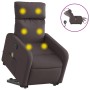 Sillón masaje eléctrico reclinable elevable tela marrón oscuro en Sillones | Comprar online en Foru.es