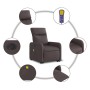 Sillón masaje eléctrico reclinable elevable tela marrón oscuro en Sillones | Comprar online en Foru.es