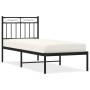 Estructura de cama con cabecero metal negro 75x190 cm de , Camas y somieres - Ref: Foro24-373681, Precio: 64,19 €, Descuento: %