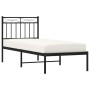 Estructura de cama con cabecero metal negro 75x190 cm de , Camas y somieres - Ref: Foro24-373681, Precio: 64,19 €, Descuento: %