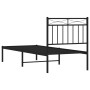 Estructura de cama con cabecero metal negro 75x190 cm de , Camas y somieres - Ref: Foro24-373681, Precio: 64,19 €, Descuento: %