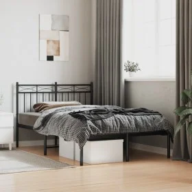 Bettgestell mit schwarzem Metallkopfteil 120x190 cm von , Betten und Lattenroste - Ref: Foro24-373688, Preis: 96,09 €, Rabatt: %