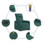Sillón masaje eléctrico reclinable elevable tela verde oscuro en Sillones | Comprar online en Foru.es
