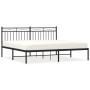 Estructura de cama con cabecero metal negro 180x200 cm de , Camas y somieres - Ref: Foro24-373695, Precio: 111,07 €, Descuent...