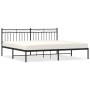 Estructura de cama con cabecero metal negro 193x203 cm de , Camas y somieres - Ref: Foro24-373697, Precio: 104,41 €, Descuent...