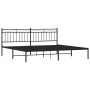 Estructura de cama con cabecero metal negro 193x203 cm de , Camas y somieres - Ref: Foro24-373697, Precio: 104,41 €, Descuent...