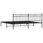Estructura de cama con cabecero metal negro 193x203 cm de , Camas y somieres - Ref: Foro24-373697, Precio: 104,41 €, Descuent...
