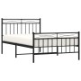 Estructura de cama con cabecero y estribo metal negro 100x200cm de , Camas y somieres - Ref: Foro24-373704, Precio: 77,82 €, ...