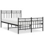 Estructura de cama con cabecero y pie metal negro 120x190 cm de , Camas y somieres - Ref: Foro24-373706, Precio: 96,26 €, Des...