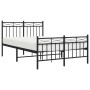 Estructura de cama con cabecero y pie metal negro 120x190 cm de , Camas y somieres - Ref: Foro24-373706, Precio: 96,26 €, Des...