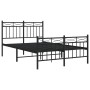 Estructura de cama con cabecero y pie metal negro 120x190 cm de , Camas y somieres - Ref: Foro24-373706, Precio: 96,26 €, Des...