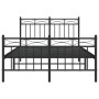 Estructura de cama con cabecero y pie metal negro 120x190 cm de , Camas y somieres - Ref: Foro24-373706, Precio: 96,26 €, Des...
