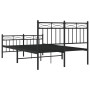 Estructura de cama con cabecero y pie metal negro 120x190 cm de , Camas y somieres - Ref: Foro24-373706, Precio: 96,26 €, Des...