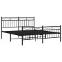 Estructura de cama cabecero y estribo metal negro 160x200 cm de , Camas y somieres - Ref: Foro24-373712, Precio: 125,24 €, De...