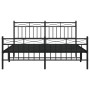 Estructura de cama cabecero y estribo metal negro 160x200 cm de , Camas y somieres - Ref: Foro24-373712, Precio: 125,24 €, De...