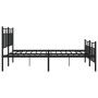 Estructura de cama cabecero y estribo metal negro 160x200 cm de , Camas y somieres - Ref: Foro24-373712, Precio: 125,24 €, De...