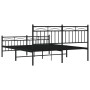 Estructura de cama cabecero y estribo metal negro 160x200 cm de , Camas y somieres - Ref: Foro24-373712, Precio: 125,24 €, De...