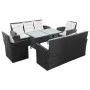 Set de sofás de jardín 5 piezas y cojines ratán sintético negro de vidaXL, Conjuntos de jardín - Ref: Foro24-43972, Precio: 8...