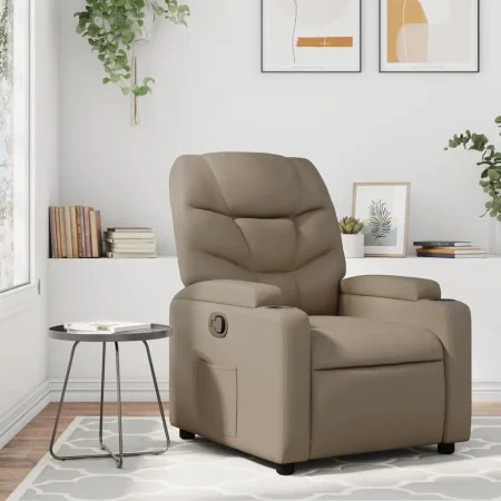 Sillón reclinable de cuero sintético color capuchino de , Sillones - Ref: Foro24-372471, Precio: 229,37 €, Descuento: %