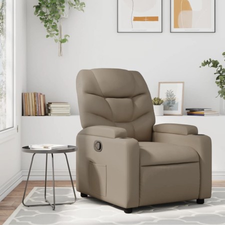 Sillón reclinable de cuero sintético color capuchino de , Sillones - Ref: Foro24-372471, Precio: 249,37 €, Descuento: %