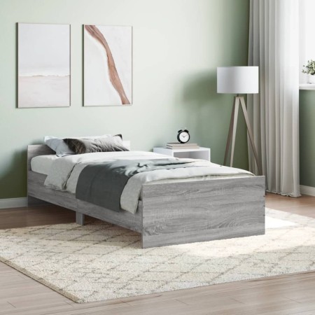 Estructura de cama madera de ingeniería gris Sonoma 100x200 cm de , Camas y somieres - Ref: Foro24-835937, Precio: 90,30 €, D...