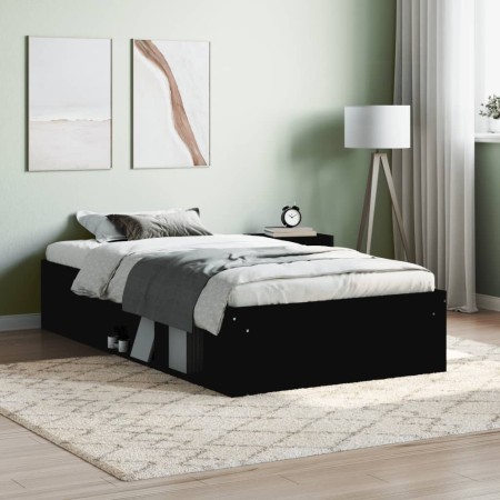 Estructura de cama negra 100x200 cm de , Camas y somieres - Ref: Foro24-3203832, Precio: 122,43 €, Descuento: %