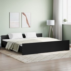 Estructura de cama con cabecero piecero negro 200x200cm de , Camas y somieres - Ref: Foro24-3203734, Precio: 149,48 €, Descue...