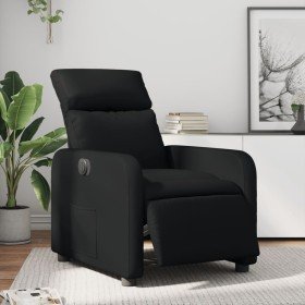 Sillón reclinable eléctrico de cuero sintético negro en Sillones | Comprar online en Foru.es