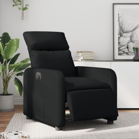 Sillón reclinable eléctrico de cuero sintético negro en Sillones | Comprar online en Foru.es