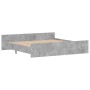 Estructura de cama con cabecero piecero gris hormigón 200x200cm de , Camas y somieres - Ref: Foro24-3203736, Precio: 132,46 €...