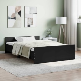 Estructura de cama con cabecero piecero negro 120x200 cm de , Camas y somieres - Ref: Foro24-3203741, Precio: 126,61 €, Descu...