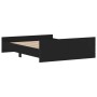 Estructura de cama con cabecero piecero negro 150x200 cm de , Camas y somieres - Ref: Foro24-3203755, Precio: 125,51 €, Descu...
