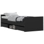 Estructura de cama con cabecero piecero negro 75x190 cm de , Camas y somieres - Ref: Foro24-3203818, Precio: 134,13 €, Descue...