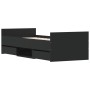 Estructura de cama con cabecero piecero negro 75x190 cm de , Camas y somieres - Ref: Foro24-3203818, Precio: 134,13 €, Descue...