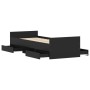 Estructura de cama con cabecero piecero negro 75x190 cm de , Camas y somieres - Ref: Foro24-3203818, Precio: 134,13 €, Descue...
