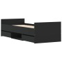Estructura de cama con cabecero piecero negro 75x190 cm de , Camas y somieres - Ref: Foro24-3203818, Precio: 134,13 €, Descue...