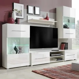 Juego de muebles de salón 5 piezas con iluminación LED blanco de vidaXL, Muebles TV - Ref: Foro24-243863, Precio: 386,73 €, D...