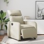 Sillón reclinable eléctrico de cuero sintético crema en Sillones | Comprar online en Foru.es