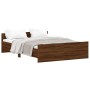 Estructura de cama con cabecero piecero roble marrón 140x190 cm de , Camas y somieres - Ref: Foro24-3203788, Precio: 149,53 €...