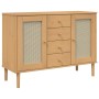 Aparador SENJA aspecto de ratán madera pino marrón 112x40x80 cm de , Aparadores - Ref: Foro24-358025, Precio: 144,64 €, Descu...