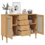 Aparador SENJA aspecto de ratán madera pino marrón 112x40x80 cm de , Aparadores - Ref: Foro24-358025, Precio: 144,64 €, Descu...