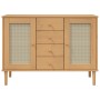 Aparador SENJA aspecto de ratán madera pino marrón 112x40x80 cm de , Aparadores - Ref: Foro24-358025, Precio: 144,64 €, Descu...