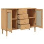 Aparador SENJA aspecto de ratán madera pino marrón 112x40x80 cm de , Aparadores - Ref: Foro24-358025, Precio: 144,64 €, Descu...