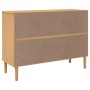 Aparador SENJA aspecto de ratán madera pino marrón 112x40x80 cm de , Aparadores - Ref: Foro24-358025, Precio: 144,64 €, Descu...