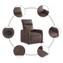 Sillón reclinable eléctrico de cuero sintético marrón en Sillones | Comprar online en Foru.es